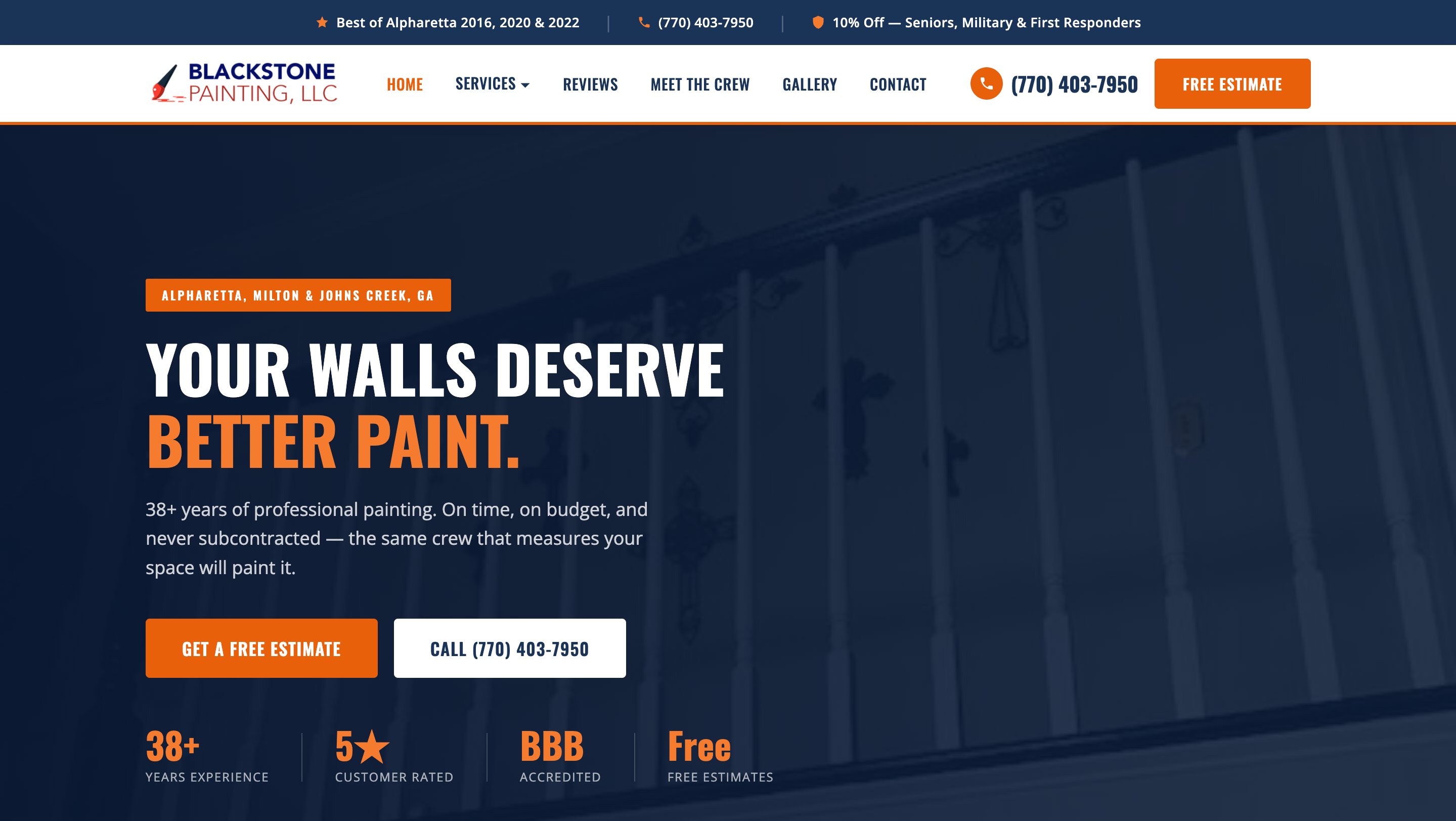 Blackstone Painting website